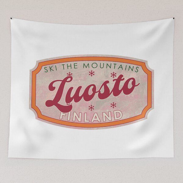Item preview, Luosto, Finland, Ski, textured skiing badge designed and sold by Wanderful-roads.