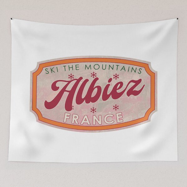 Item preview, Albiez, France, Ski, textured skiing badge designed and sold by Wanderful-roads.