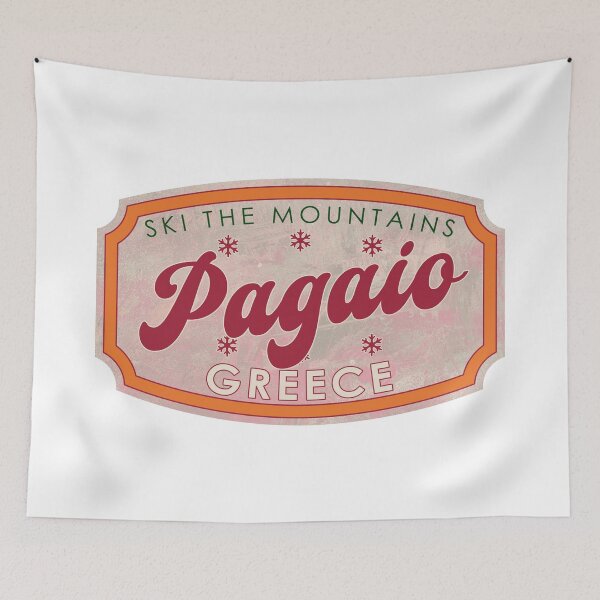 Item preview, Pagaio, Greece, Ski, textured skiing badge designed and sold by Wanderful-roads.