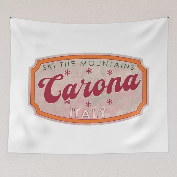 Item preview, Carona, Italy, Ski, textured skiing badge designed and sold by Wanderful-roads.