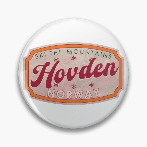 Item preview, Hovden, Norway, Ski, textured skiing badge designed and sold by Wanderful-roads.