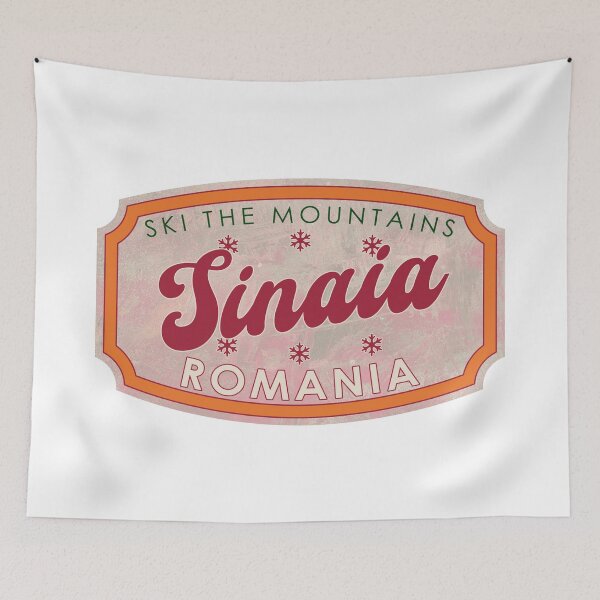 Item preview, Sinaia, Romania, Ski, textured skiing badge designed and sold by Wanderful-roads.