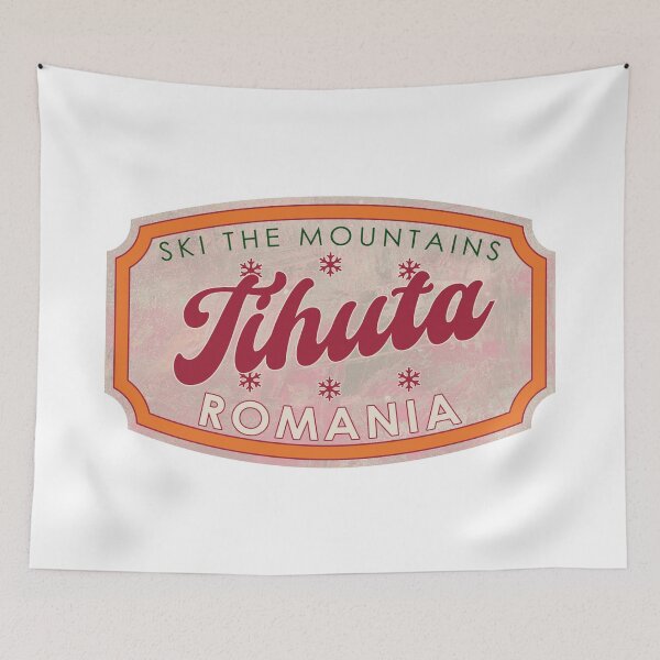 Item preview, Tihuta, Romania, Ski, textured skiing badge designed and sold by Wanderful-roads.