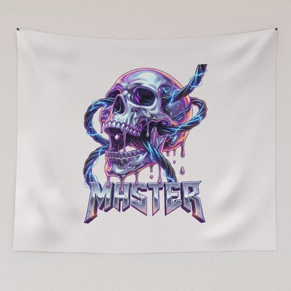 Item preview, Neon Liquid Chrome 3D Heavy Metal Skull "Master" Bootleg Graphic designed and sold by benjyjump.
