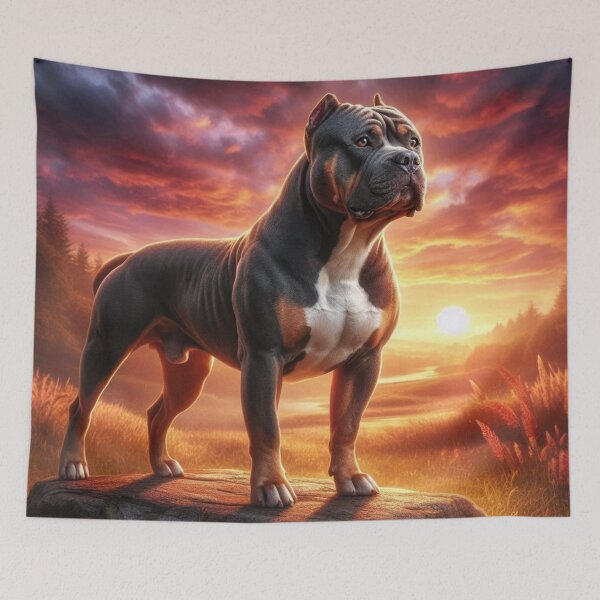 Item preview, Sunset Guardian – Majestic pitbull dog Power designed and sold by Dogandesighn.