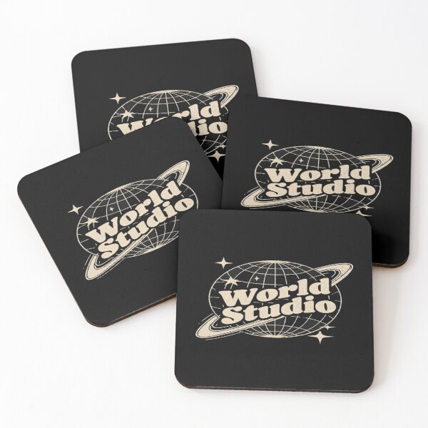 Item preview, World Studio Retro Globe Logo – Vintage Planetary Design with Stars and Saturn‑Style Ring designed and sold by Bright Nest Studio.