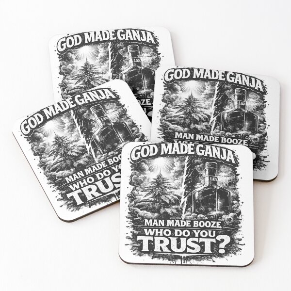 Item preview, God Made Ganja Man Made Booze designed and sold by Lionart.