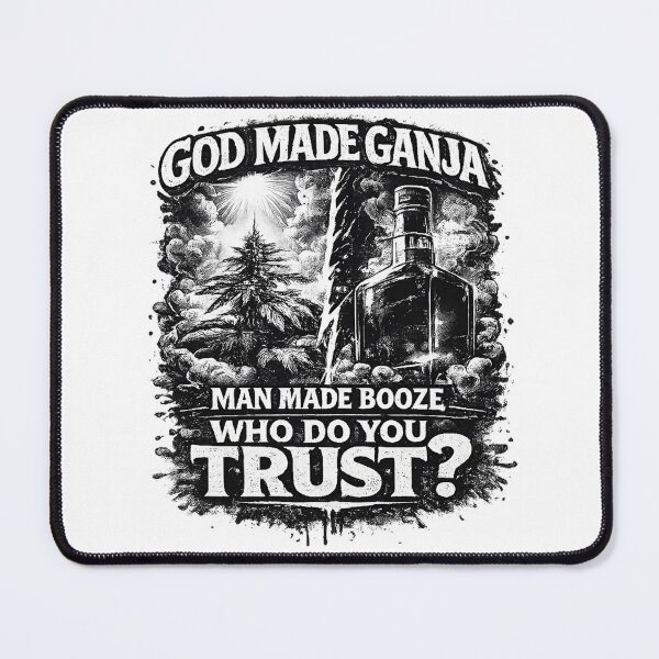Item preview, God Made Ganja Man Made Booze designed and sold by Lionart.