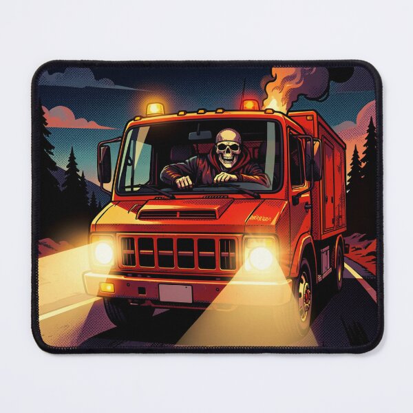 Item preview, Skull Trucker Night Ride – Dark Road Horror Illustration designed and sold by myforestfog.