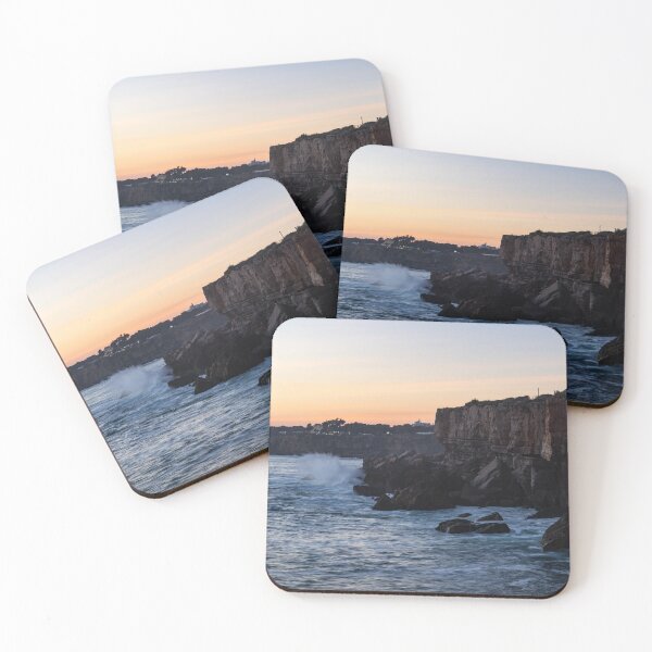 Item preview, Rough Coast - Sunset Cliffs at Farol da Guia Lighthouse in Cascais Lisbon Portugal designed and sold by Georgia Mizuleva.