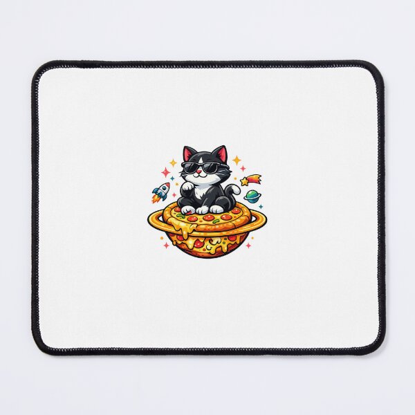 Item preview, Cool Cat on Pizza Planet – Funny Space Cat Vector Illustration designed and sold by Clement-69.