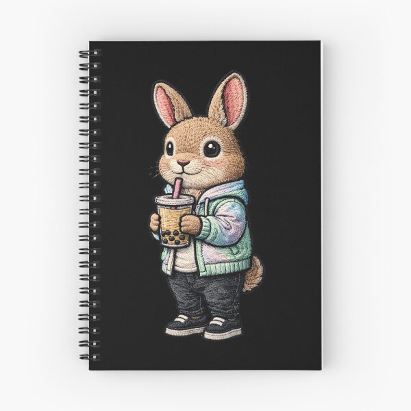 Item preview, Bubble Tea Rabbit – Premium Embroidered Café Streetwear Aesthetic designed and sold by ColorSplash123.