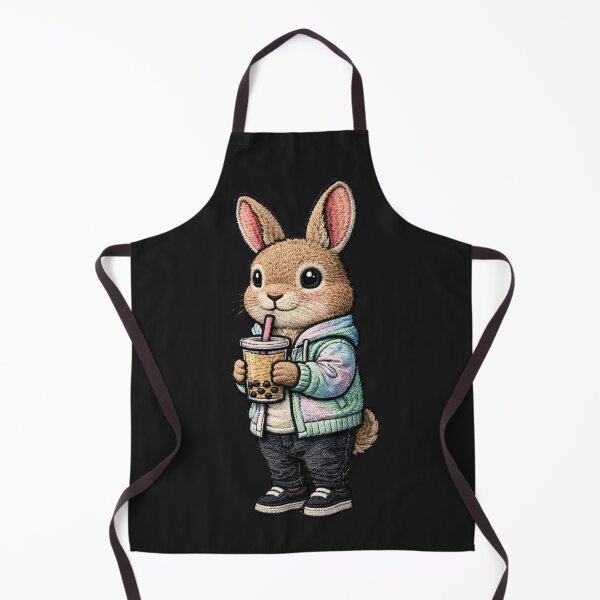 Item preview, Bubble Tea Rabbit – Premium Embroidered Café Streetwear Aesthetic designed and sold by ColorSplash123.