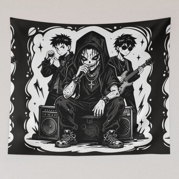Item preview, Dark Trap Band – Gothic Anime Music Illustration designed and sold by myforestfog.