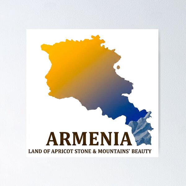Item preview, Armenia Map Land of Apricot Stone and Mountains Beauty Art designed and sold by AbulailArt.