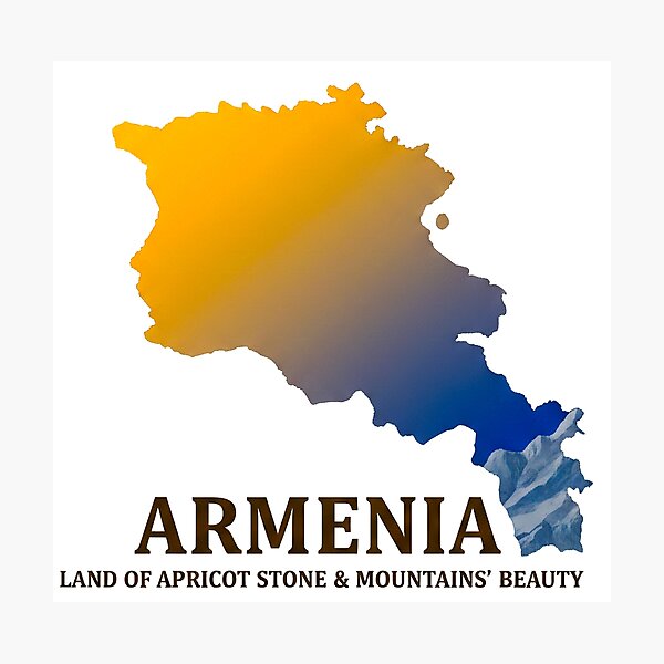 Item preview, Armenia Map Land of Apricot Stone and Mountains Beauty Art designed and sold by AbulailArt.