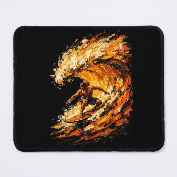 Item preview, Golden Barrel: Impasto Fire Wave Surfer designed and sold by WavesStation.