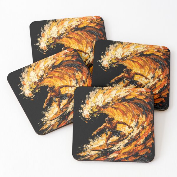 Item preview, Golden Barrel: Impasto Fire Wave Surfer designed and sold by WavesStation.