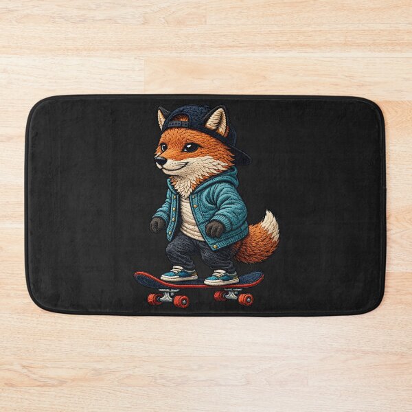 Item preview, Urban Skate Fox – Streetwear Embroidered Patch Style Animal Skateboard Art designed and sold by ColorSplash123.