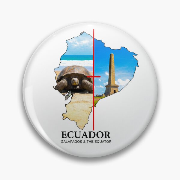 Item preview, Ecuador Map Galapagos Tortoise and The Equator Monument Art designed and sold by AbulailArt.