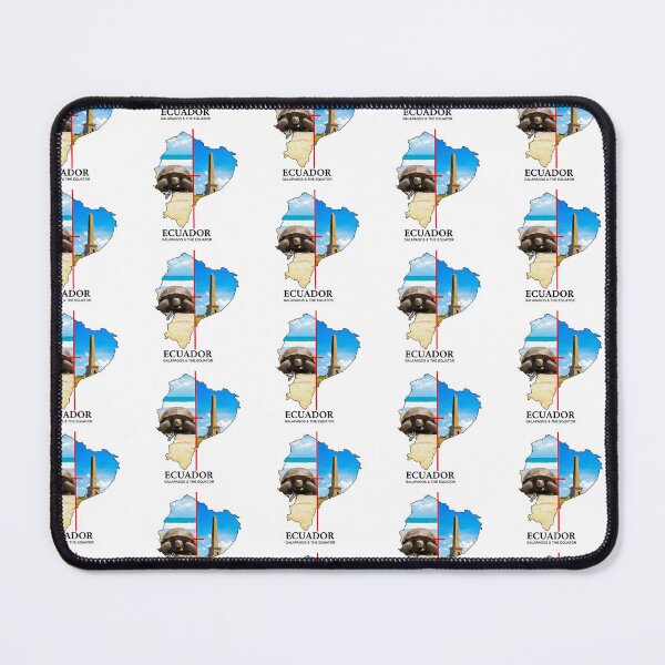 Item preview, Ecuador Map Galapagos Tortoise and The Equator Monument Art designed and sold by AbulailArt.