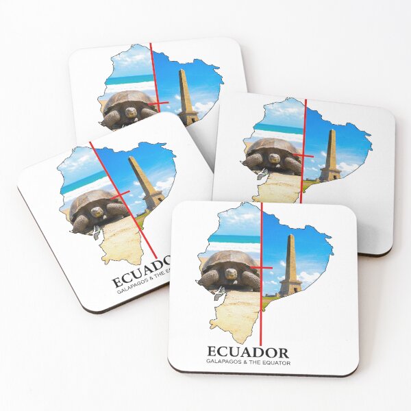 Item preview, Ecuador Map Galapagos Tortoise and The Equator Monument Art designed and sold by AbulailArt.