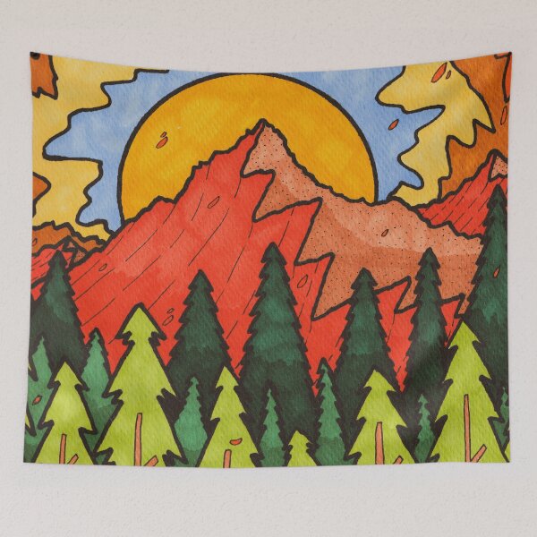 Item preview, Forest wave peaks designed and sold by Swadeillustrations.