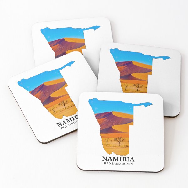 Item preview, Namibia Map Red Sand Dunes and Desert Landscapes Art designed and sold by AbulailArt.