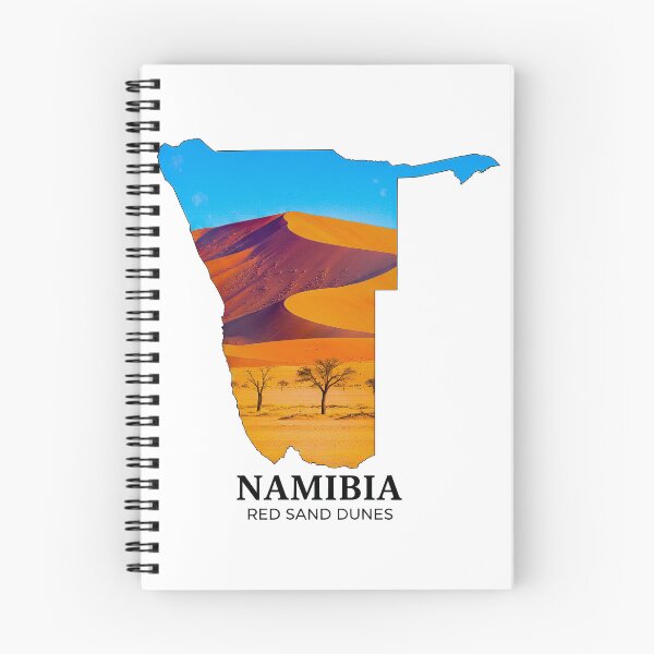 Item preview, Namibia Map Red Sand Dunes and Desert Landscapes Art designed and sold by AbulailArt.