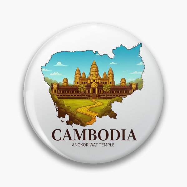 Item preview, Cambodia Map Angkor Wat Temple and Ancient Khmer Heritage Art designed and sold by AbulailArt.