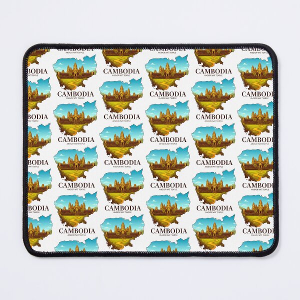 Item preview, Cambodia Map Angkor Wat Temple and Ancient Khmer Heritage Art designed and sold by AbulailArt.