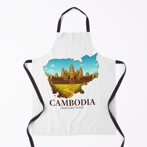 Item preview, Cambodia Map Angkor Wat Temple and Ancient Khmer Heritage Art designed and sold by AbulailArt.