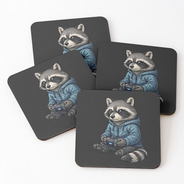 Item preview, Gamer Raccoon – Embroidered Patch Style Gaming Animal Streetwear Art designed and sold by ColorSplash123.