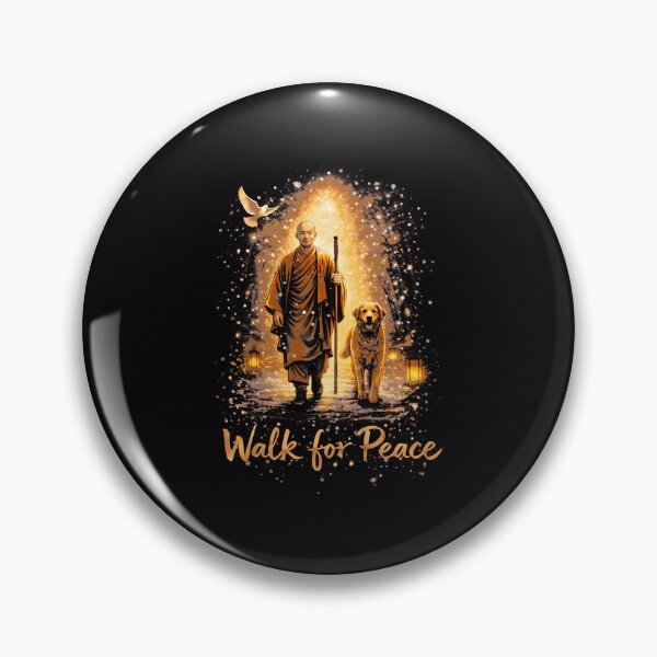 Item preview, Walk For Peace Monks With Aloka Dog Cool Peace T-Shirt designed and sold by VillociShop.