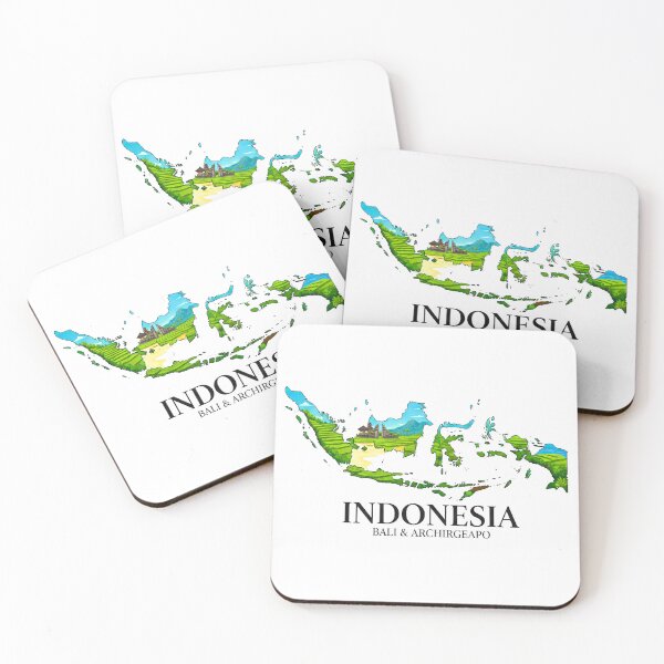 Item preview, Indonesia Map Bali Terraces and Archipelago Heritage Art designed and sold by AbulailArt.