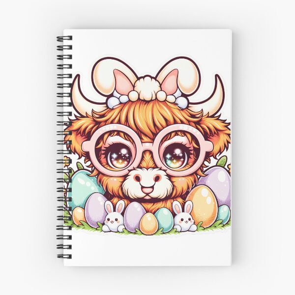 Item preview, Cute Highland Cow Easter, Hello Spring, Easter Cow with Bunny Ears – Cute Kawaii Easter designed and sold by ArcticFoxStudio.