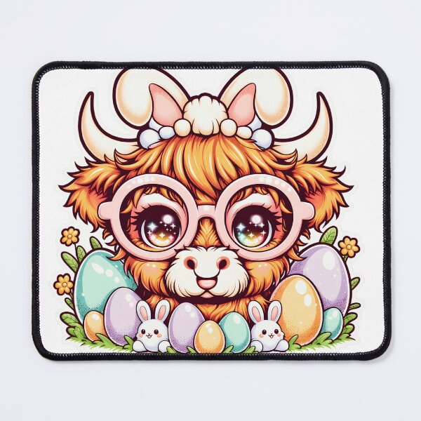 Item preview, Cute Highland Cow Easter, Hello Spring, Easter Cow with Bunny Ears – Cute Kawaii Easter designed and sold by ArcticFoxStudio.