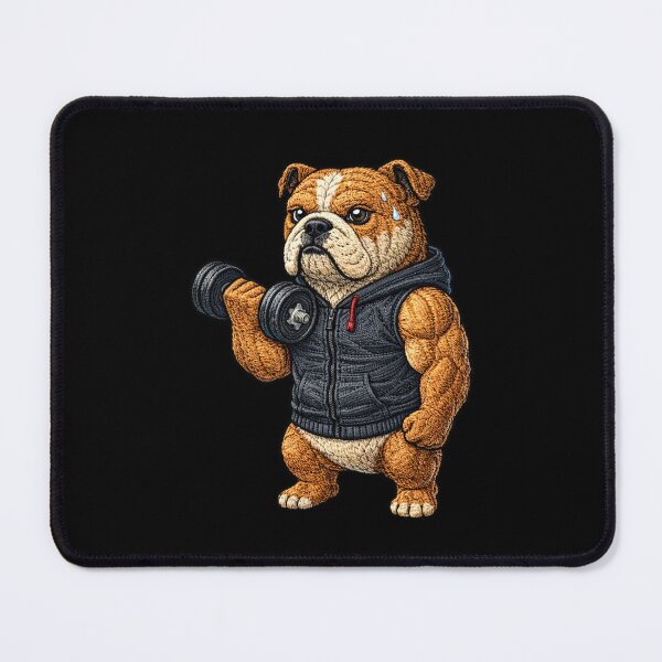 Item preview, Fitness Bulldog – Embroidered Patch Style Gym Animal Streetwear Art designed and sold by ColorSplash123.