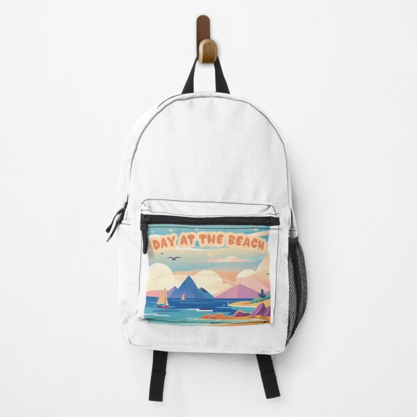 Item preview, Day at the Beach Tropical Summer Landscape Flat Art designed and sold by PixelWaveBD.
