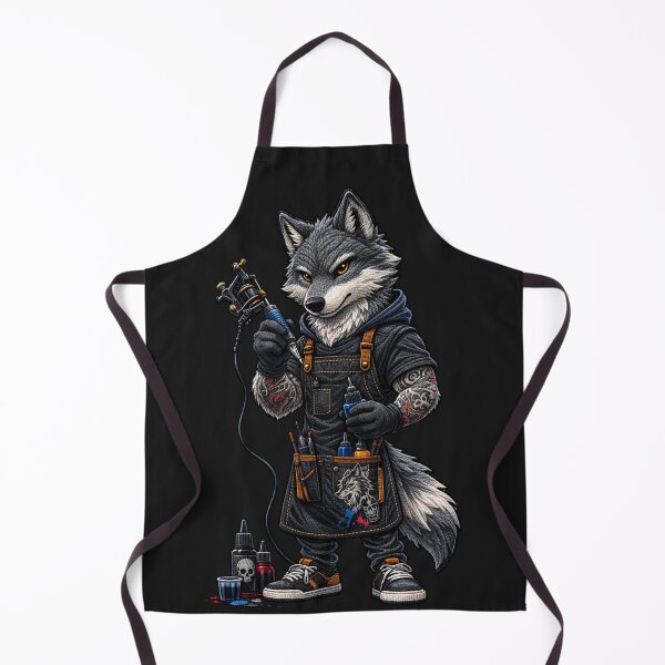 Item preview, Tattoo Artist Wolf – Embroidered Patch Style Alternative Streetwear Animal Art designed and sold by ColorSplash123.