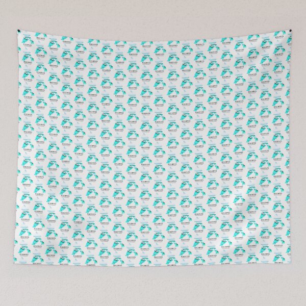 Item preview, Maldives Map Luxury Overwater Resorts and Turquoise Lagoon Art designed and sold by AbulailArt.
