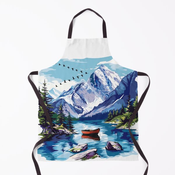 Item preview, Mountain Lake Landscape Pop Art - Serene Nature Mountain View Print designed and sold by DesignArtist.ia.