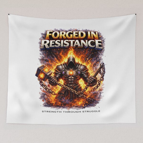 Item preview, Forged In Resistance – Strength Through Struggle | Warrior Power Design designed and sold by RelateAndTee.