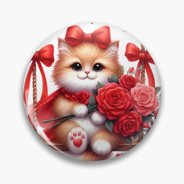 Item preview, Purring Through Life Swinging With Love - Cute Kitten Valentine Roses designed and sold by Serjames.