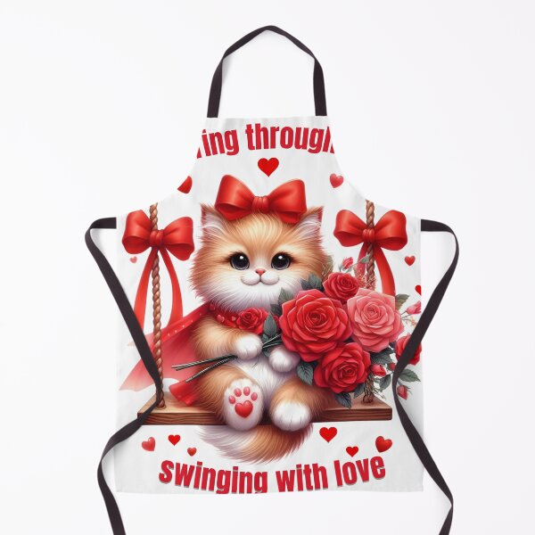 Item preview, Purring Through Life Swinging With Love - Cute Kitten Valentine Roses designed and sold by Serjames.