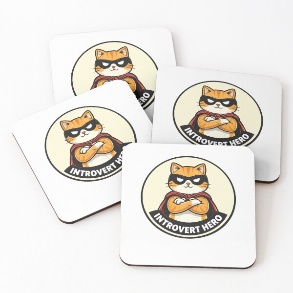 Item preview, Introvert Hero Cat Badge designed and sold by the-dovlat.