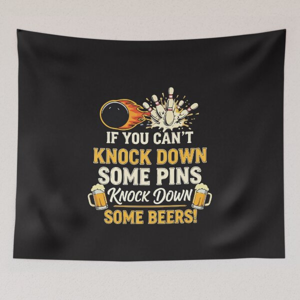 Item preview, If You Can’t Knock Down Pins Knock Back Beers – Funny Bowling Design designed and sold by kiralynstration.