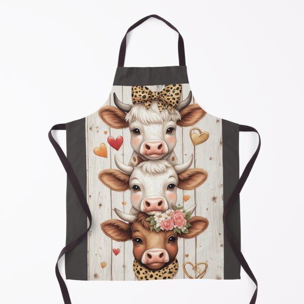 Item preview, Stack of Three Peeking Highland Cows with Cheetah Print and Flowers - Farmhouse Sublimation Design designed and sold by sanorastyle.