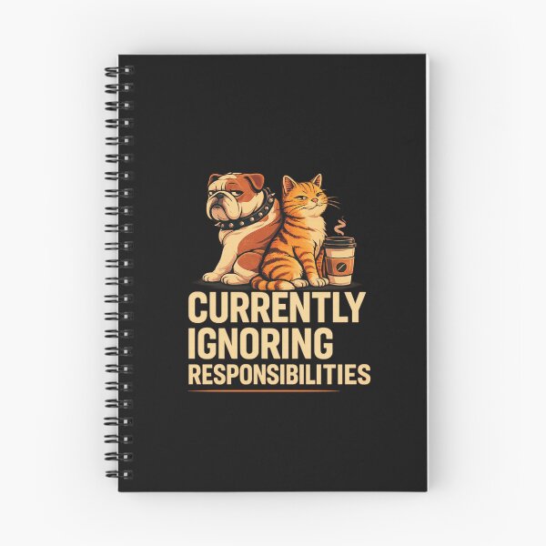 Item preview, Currently Ignoring Responsibilities Dog and Cat Shirt – Funny Pet Lover Meme designed and sold by AdicretorDesign.