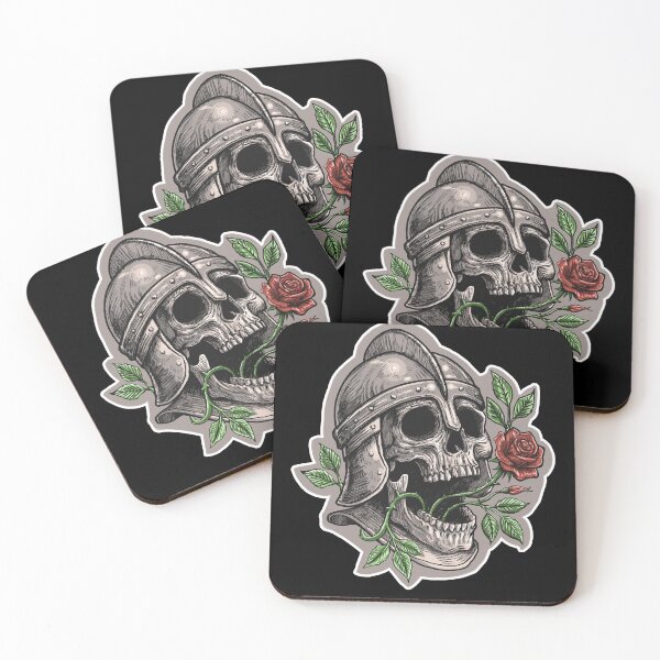 Item preview, Life and Death - Helmeted Skull with Rose designed and sold by InkBrute.